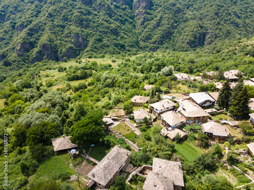 Aerial view of Village of Kovachevitsa, Bulgaria photo