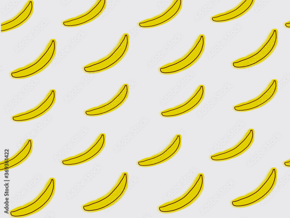 Illustration of Yellow Bananas for a patterned background