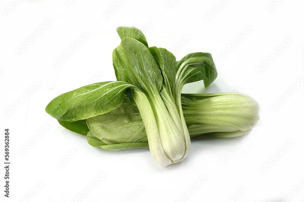 Fresh pak choi cabbage or chinese cabbage, isolated on white background. Fresh, green vegetable, close-up shot. Healthy lifestyle theme, kitchen scene. Fresh pak choi cabbage or chinese cabbage, isolated on white background. Fresh, green vegetable, close-up shot. Healthy lifestyle theme, kitchen scene.