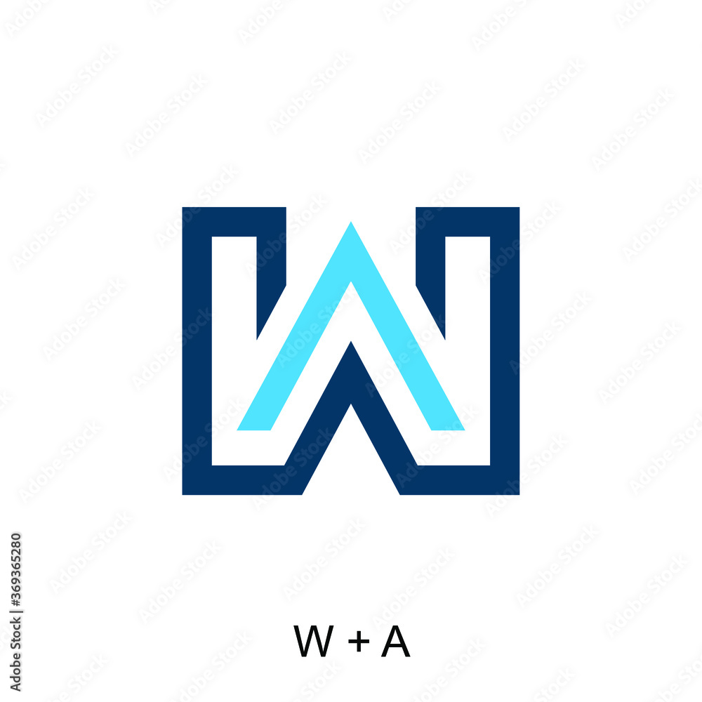 Letter W and A for identity design concept. Very suitable in various business purposes, also for icon, symbol and many more. Letter W and A for identity design concept. Very suitable in various business purposes, also for icon, symbol and many more.