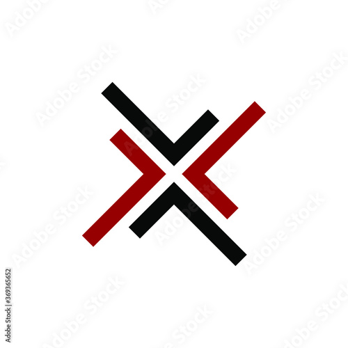 Letter X concept, cross icon ready to use