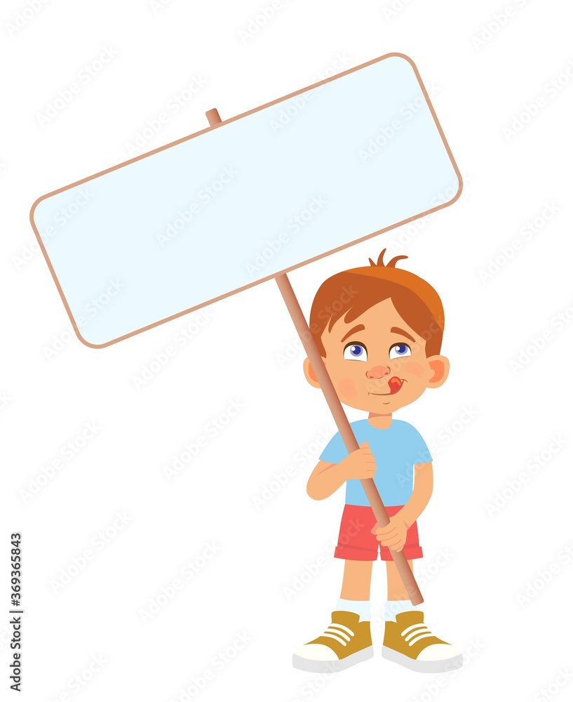 Boy holding banner Boy holding banner