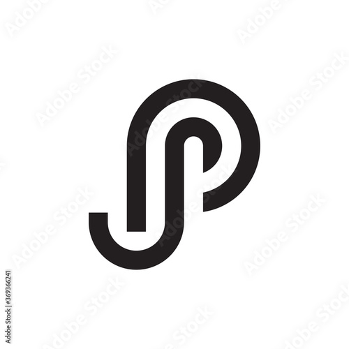 Letter SP, PS logo design