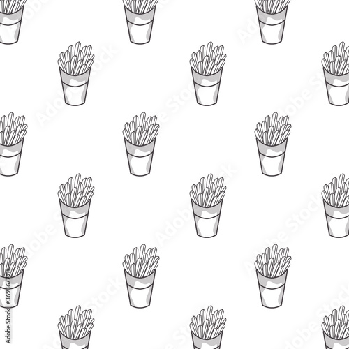 delicious french fries fast food pattern