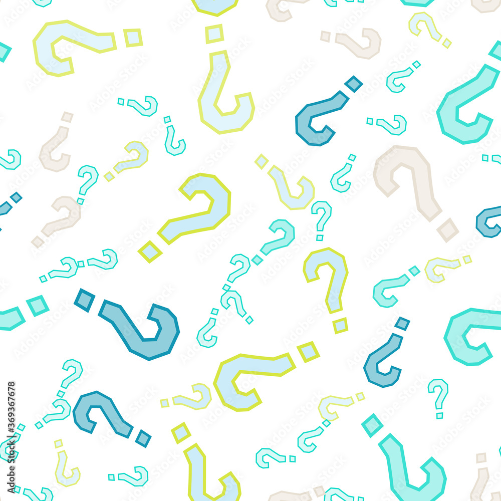 Quiz seamless pattern. Question marks, doubt, faq Quiz seamless pattern. Question marks, doubt, faq