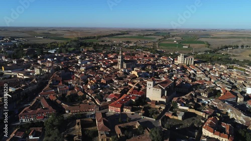 Valladolid. Village of  Medina de Rioseco. Spain. Aerial Drone Footage