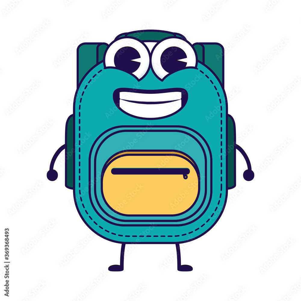school bag equipment kawaii comic character school bag equipment kawaii comic character