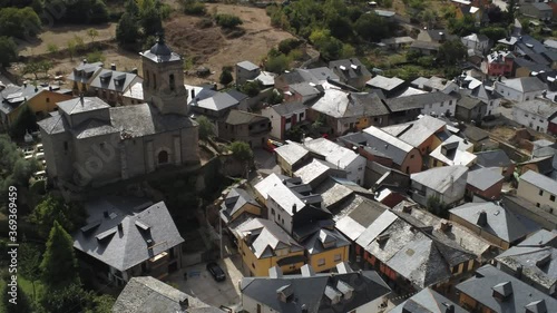 Molinaseca. Village in El Bierzo. Leon,Spain Aerial Drone Footage. Camino de Santiago photo