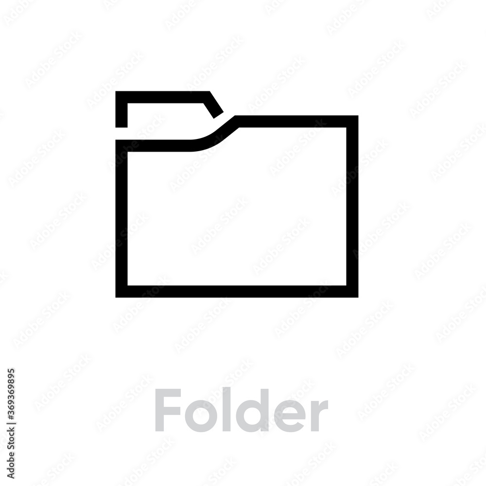 Outline sign folder isolated on white. Editable line vector. Single pictogram. Paper case archive. Outline sign folder isolated on white. Editable line vector. Single pictogram. Paper case archive.