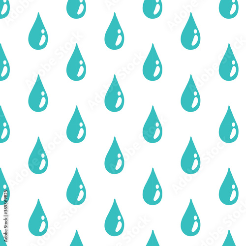 water drop seamless doodle pattern  vector color illustration