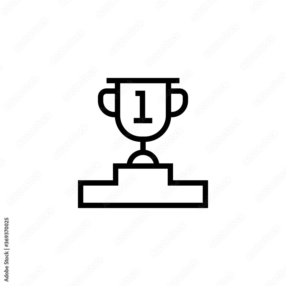 Trophy icon in black line style icon, style isolated on white background Trophy icon in black line style icon, style isolated on white background