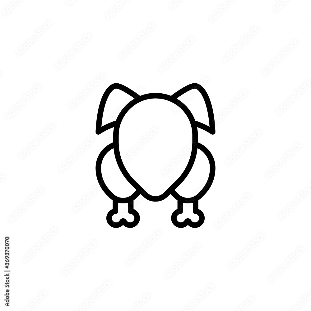 Fototapeta premium Poltry icon in black line style icon, style isolated on white background