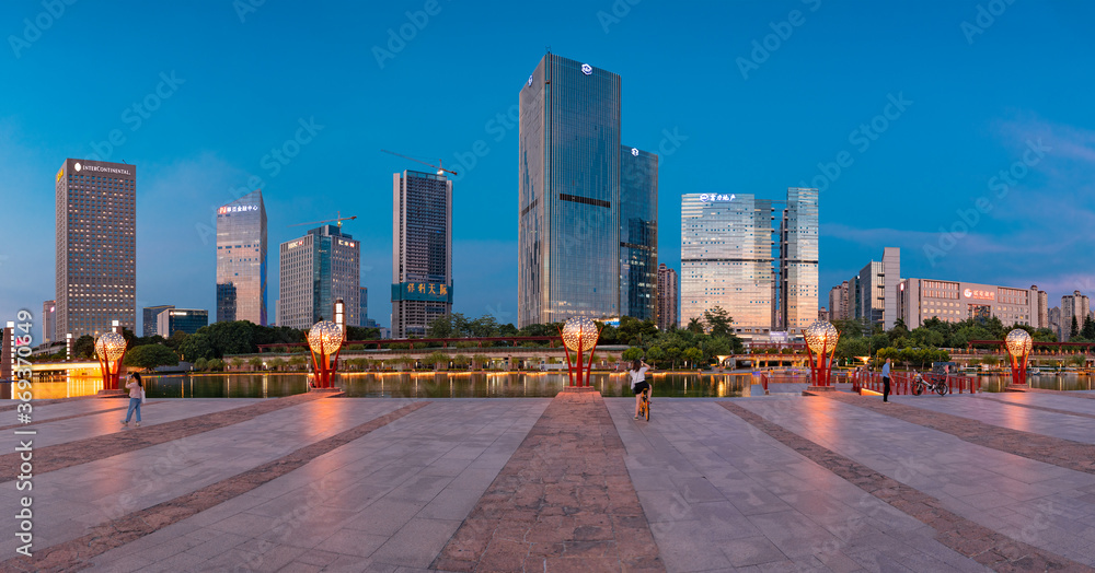 Night view of Qiandeng Lake Park, Foshan City, Guangdong Province, China Night view of Qiandeng Lake Park, Foshan City, Guangdong Province, China