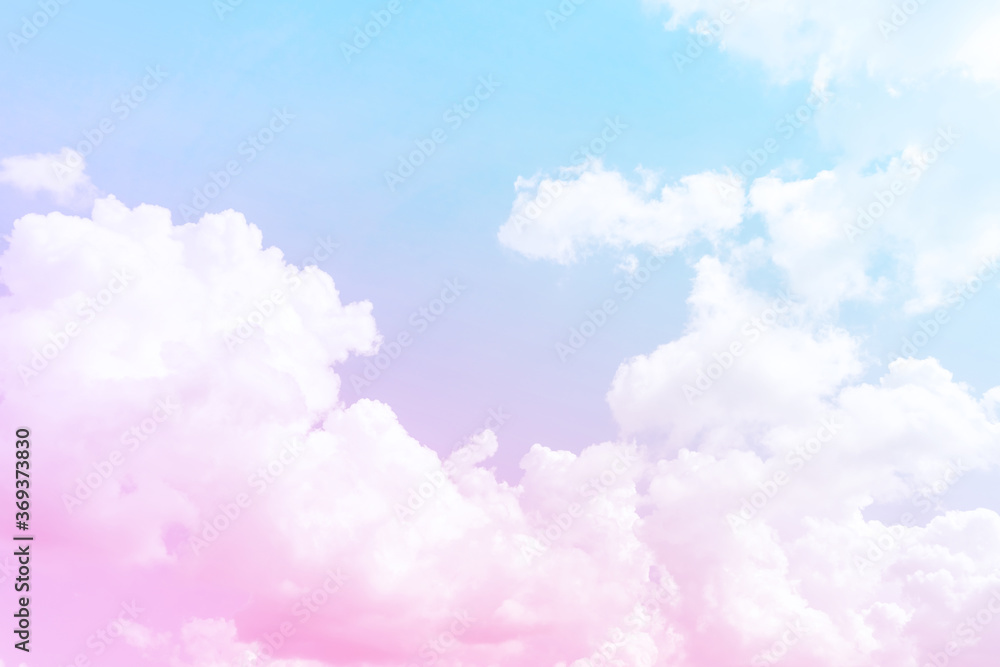 Soft sky and cloud background with a pastel colored.