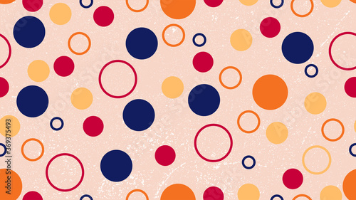 circles seamless patterns on retro background with vintage retro style