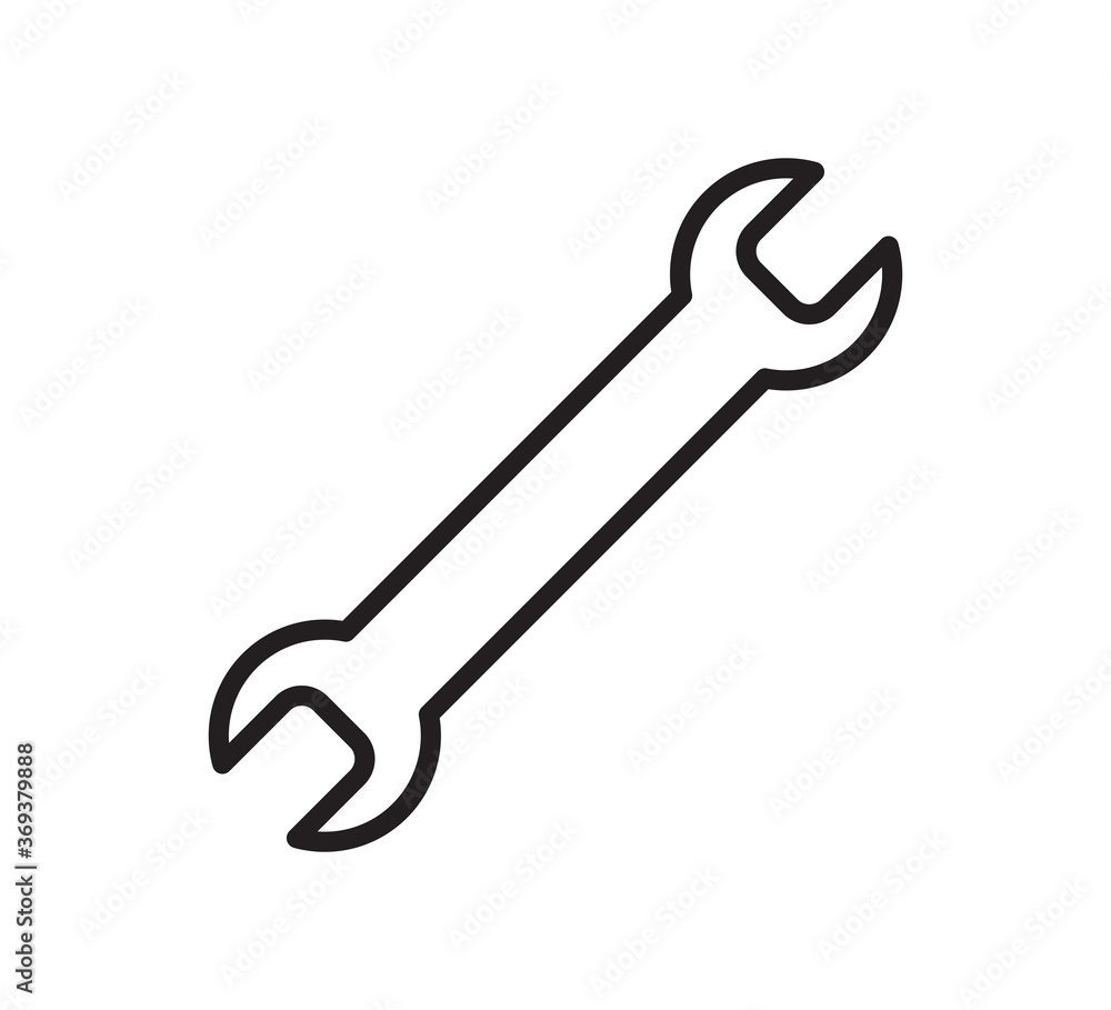 Wrench icon vector logo illustration flat style Wrench icon vector logo illustration flat style