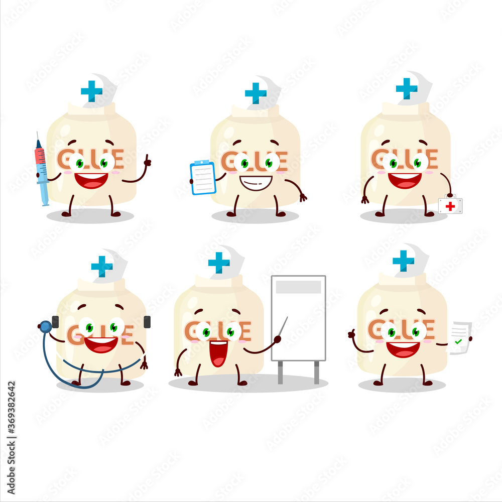 Doctor profession emoticon with glue cartoon character Doctor profession emoticon with glue cartoon character