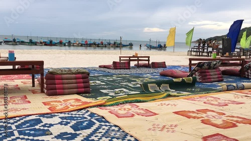 Beachfront bar restaurant in Haad Rin Koh Phangan, Thailand. Time lapse. photo