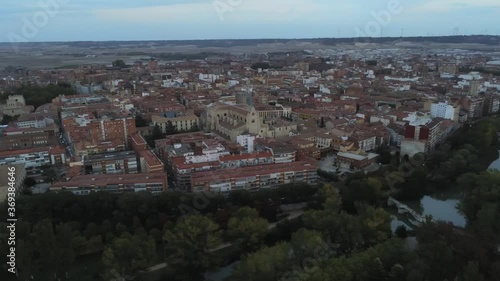 Palencia, city of Spain. Aerial Drone Footage photo