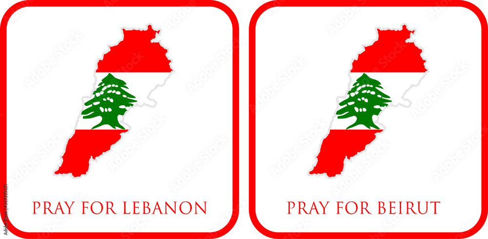 pray for lebanon and pray for beirut vector illustration. lebanon flag from massive explosion. design for humanity, peace, donations, charity and anti-war