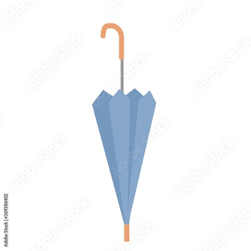 Closed umbrella isolated on white background in cartoon, flat style stock vector illustration. Rain protection, accessory concept.