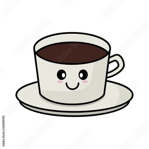 Coffee cup cartoon character. Design template vector