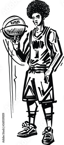 the vector illustration of the basketball player