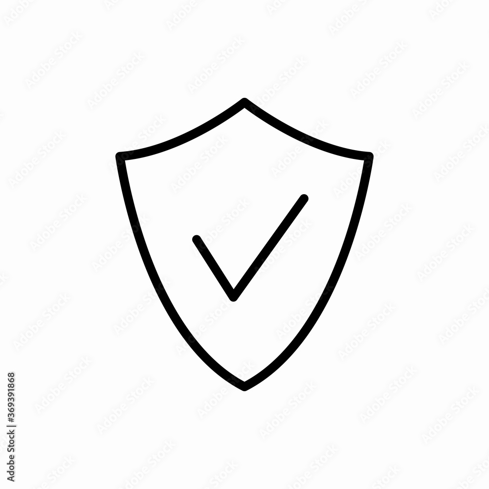 Outline shield check icon.Shield check vector illustration. Symbol for web and mobile Outline shield check icon.Shield check vector illustration. Symbol for web and mobile