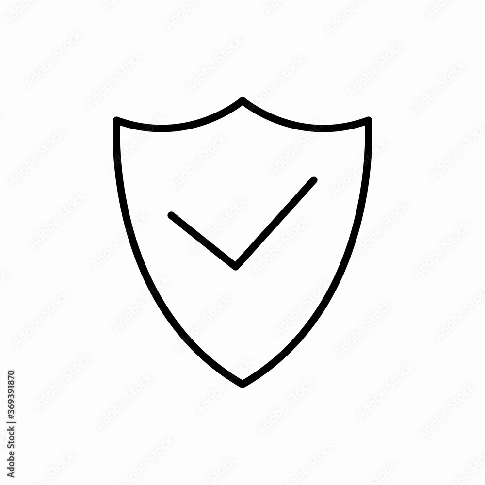 Outline shield check icon.Shield check vector illustration. Symbol for web and mobile Outline shield check icon.Shield check vector illustration. Symbol for web and mobile