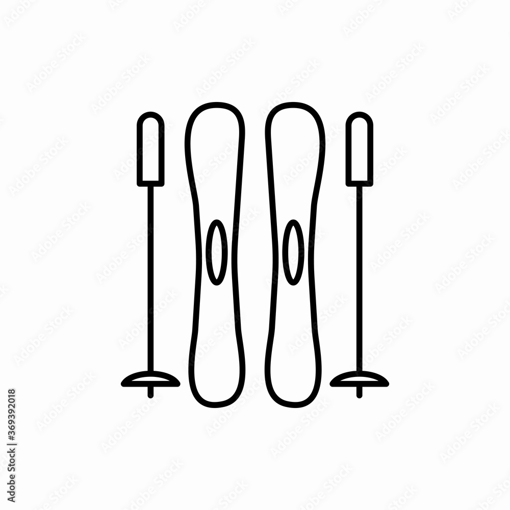 Outline ski sticks icon.Ski sticks vector illustration. Symbol for web and mobile