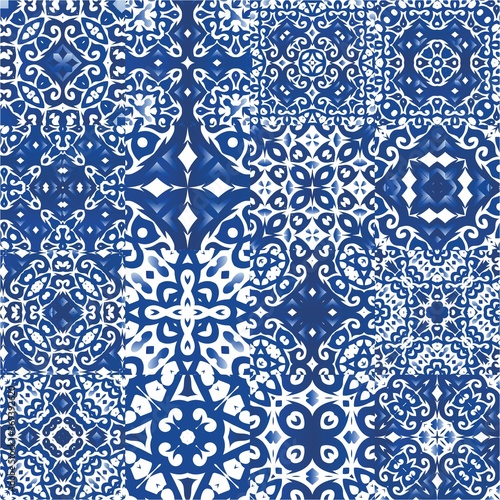 Ethnic ceramic tiles in portuguese azulejo.