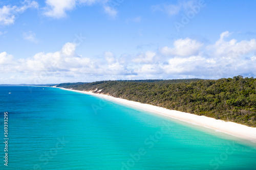 Pristine white sand beach on the western side of Fraser Island