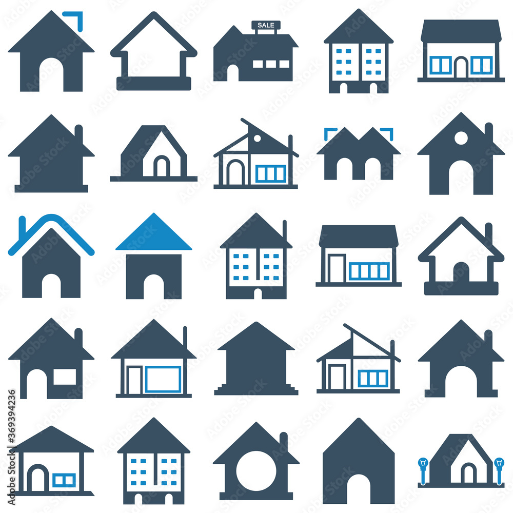 Home icons set, Homepage - website or real estate symbol vector illustration Home icons set, Homepage - website or real estate symbol vector illustration