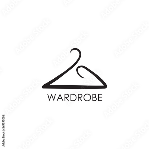 Wardrobe or fashion logo design with using hanger icon