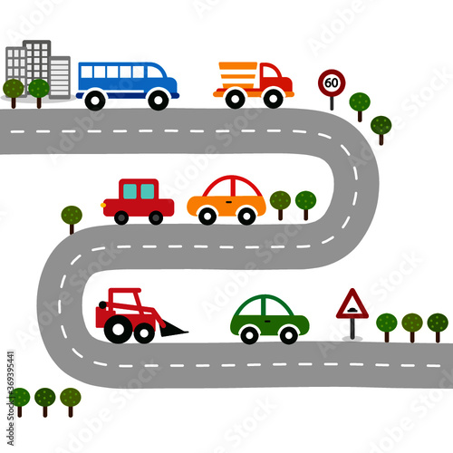 carretera con coches
