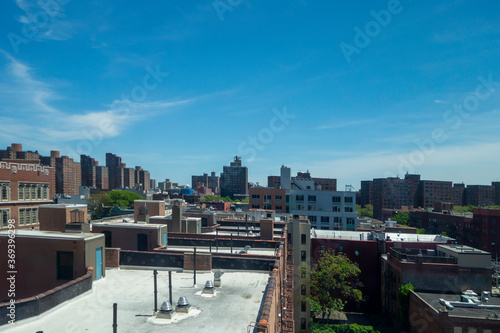 New york city rooftop HVAC unites Central air silver white © Mirror-images