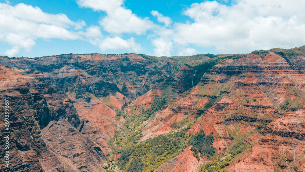 Classic waimea canyon view from the air Classic waimea canyon view from the air