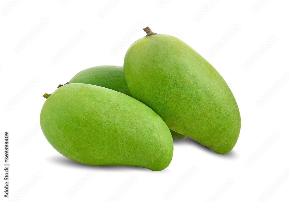 green mango isolated on white background. green mango isolated on white background.