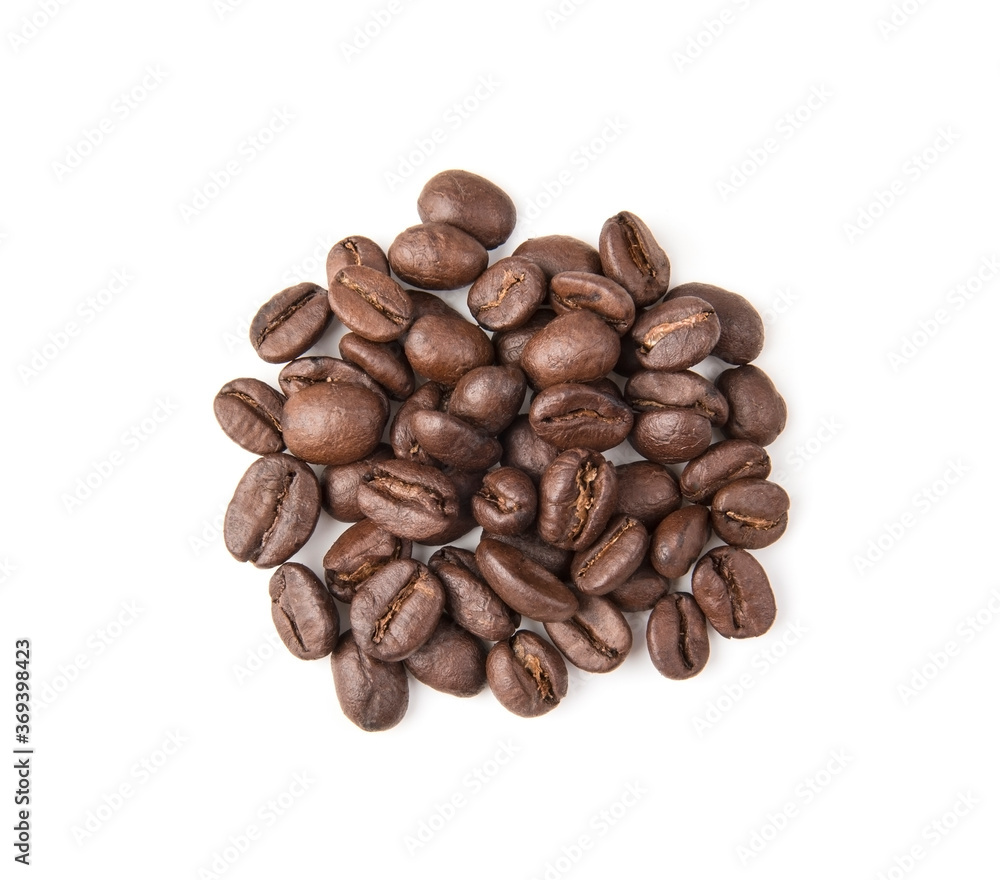 Coffee beans isolated on white background close up Coffee beans isolated on white background close up