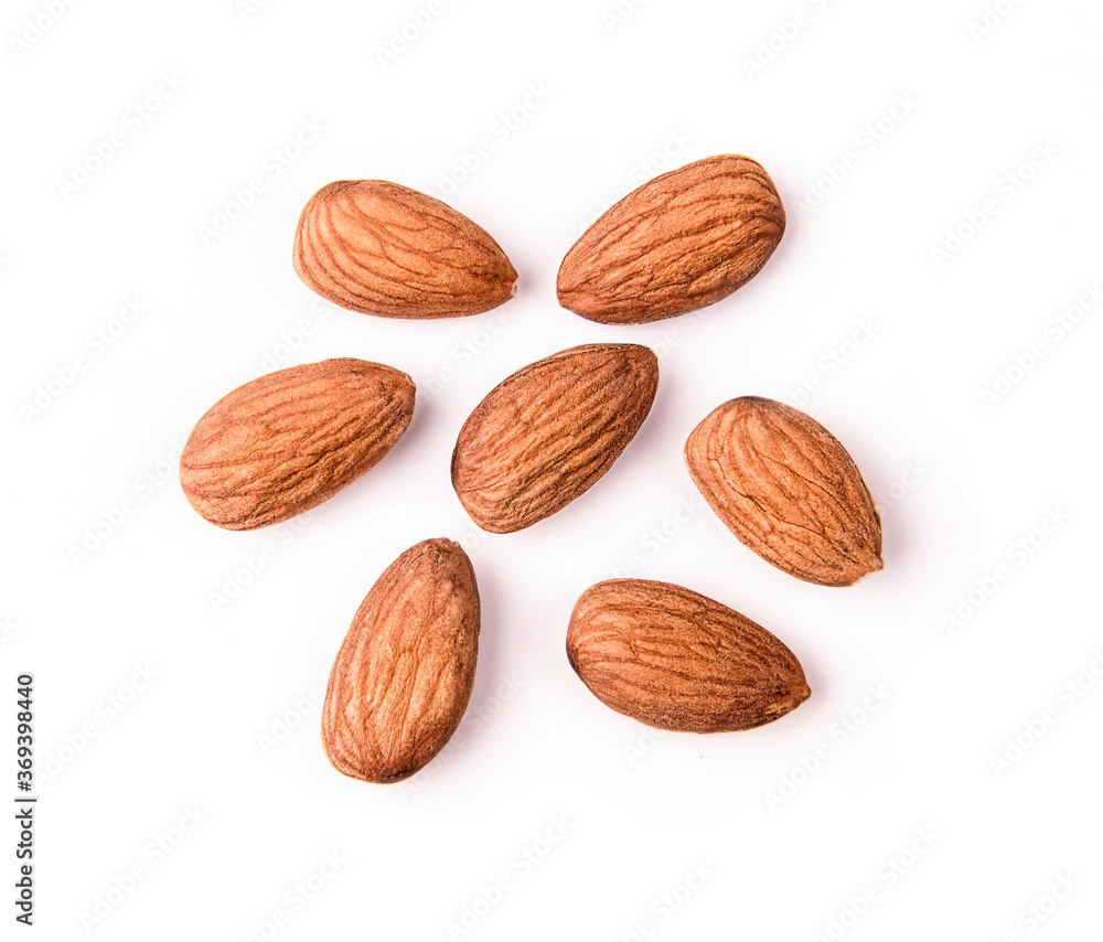 Almonds isolated on white background Almonds isolated on white background
