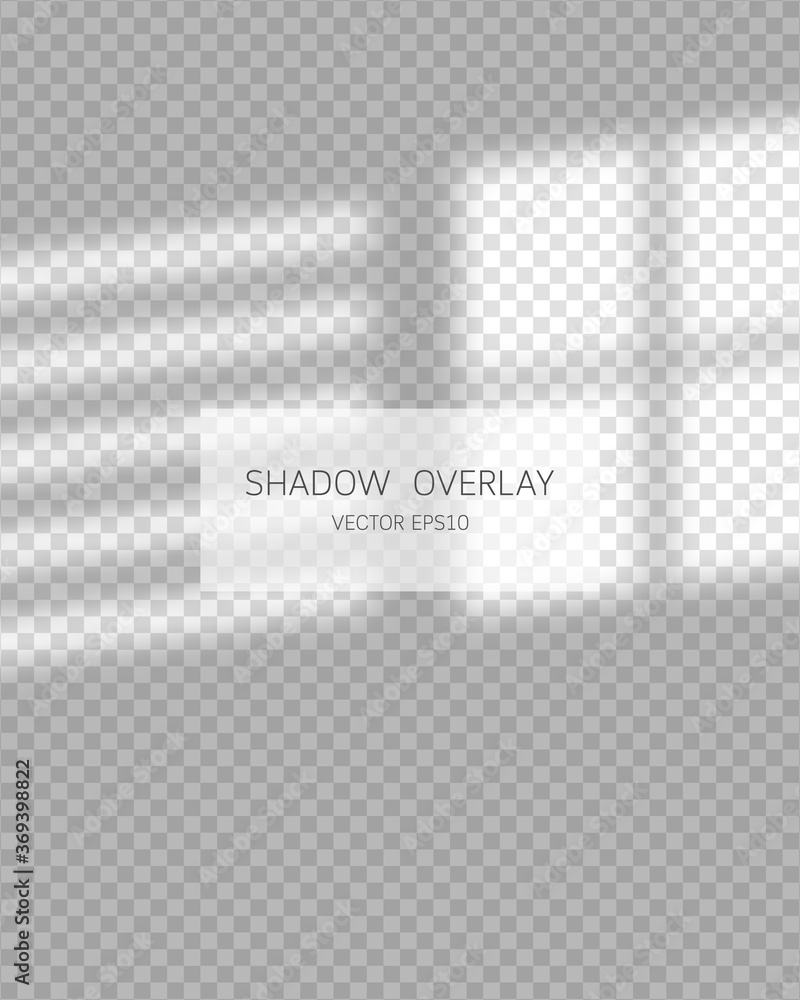 Shadow overlay effect. Natural shadows from window isolated on transparent background. Vector illustration. Shadow overlay effect. Natural shadows from window isolated on transparent background. Vector illustration.