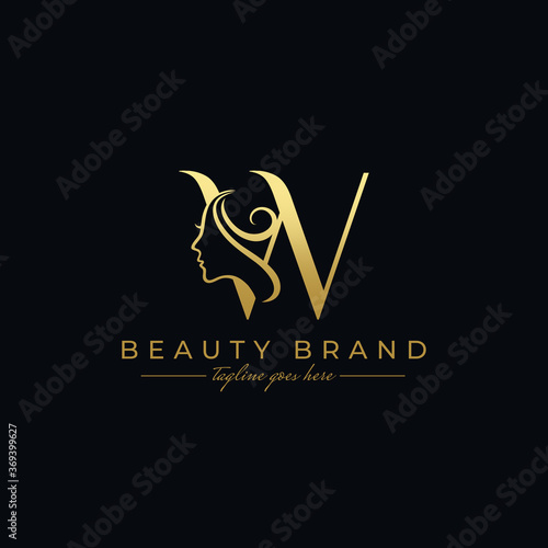 Letter W Beauty Face, Hair Salon Logo Design