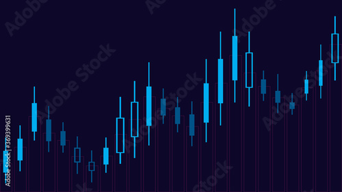 Stock market trading chart, abstract  background with copy space, financial business concept. 