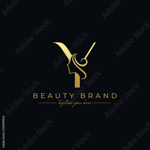 Letter Y Beauty Face, Hair Salon Logo Design