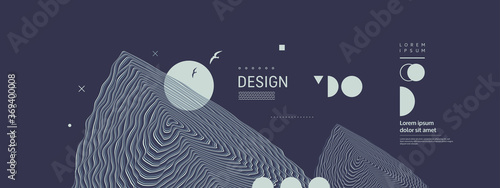 Background with optical illusion. Pattern can be used as a template for brochure, annual report, magazine, poster, presentation, flyer or banner. 3d vector illustration.