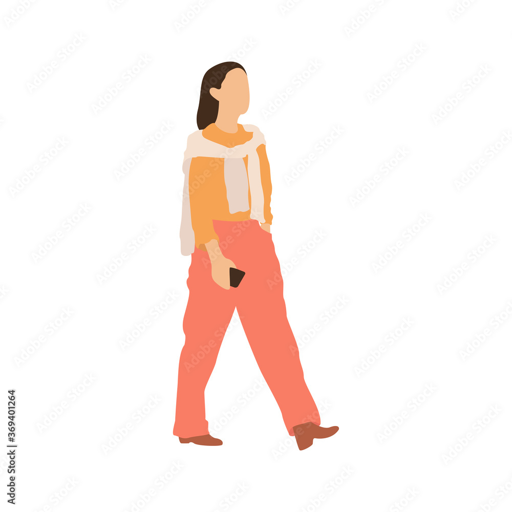 Fashion girl vector isolated flat illustration Fashion girl vector isolated flat illustration