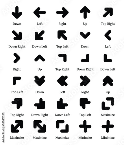 set of black icons