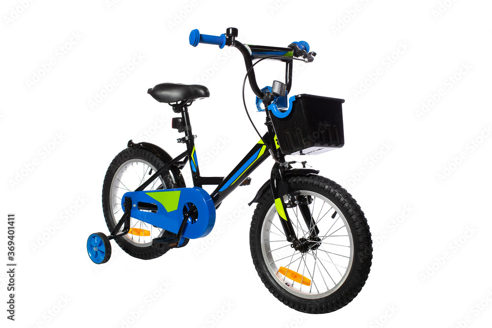 children's Bicycle with extra wheels isolated on a white background