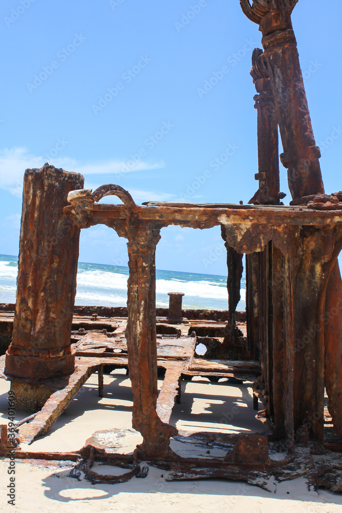 Fototapeta premium S.S. Maheno in Fraser Island Beach