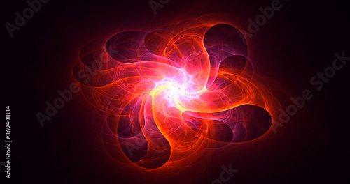 3D rendering abstract multicolor fractal light background